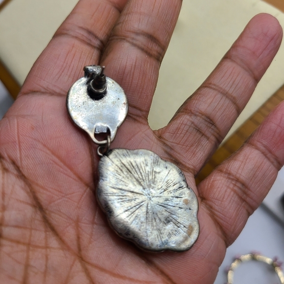 Vintage Dangle/Drop Earrings / Tiffany Blue / Pierced - Picture 4 of 5